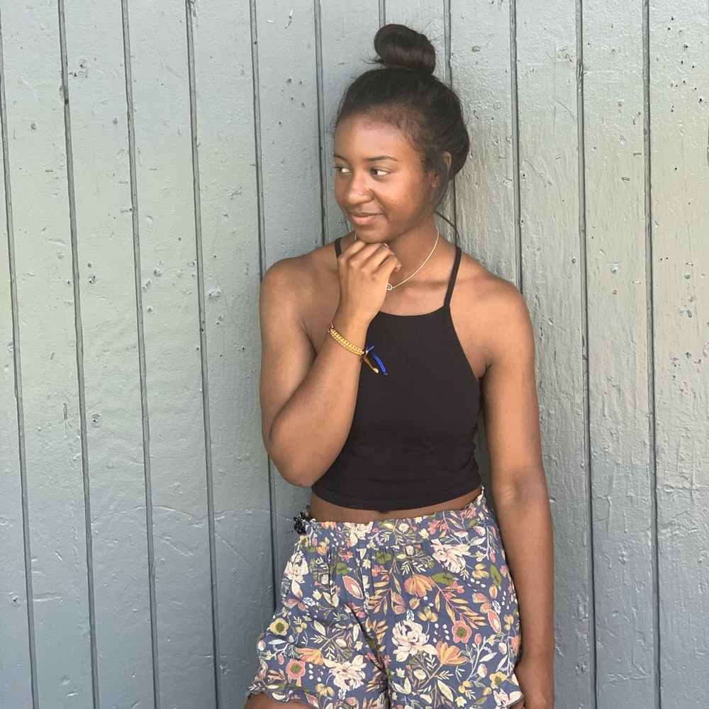 Loosely fitted Purple Floral Shorts